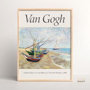 Affiche Vincent van Gogh Bateaux de pêche sur la plage Art