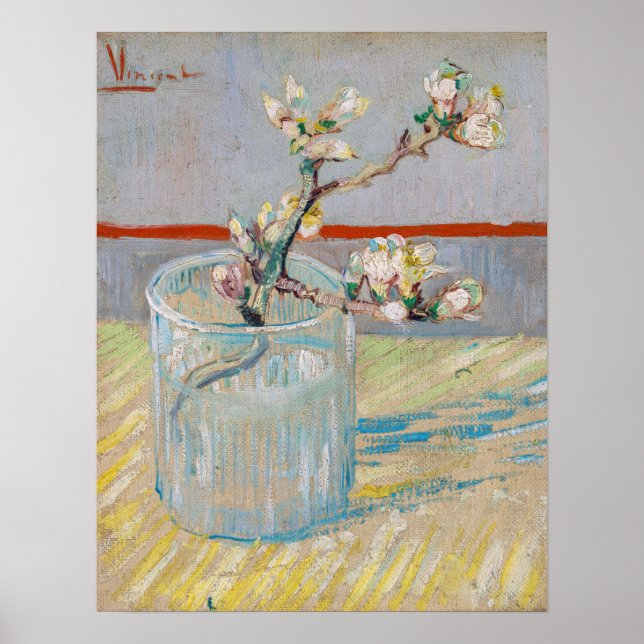 Affiche Vincent van Gogh - Branche d'amandes en verre (Devant)