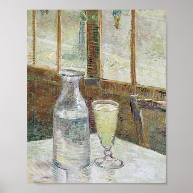 Affiche Vincent Van Gogh Cafe Table with Absinthe (Devant)