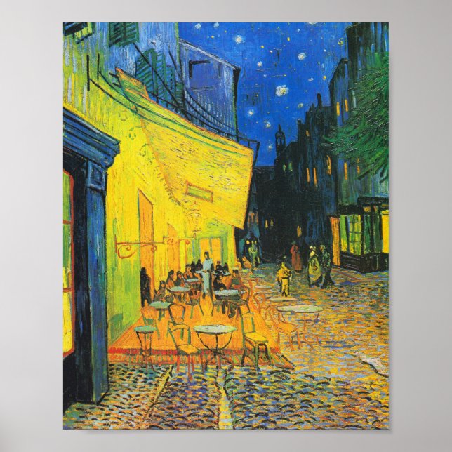 Affiche Vincent Van Gogh Café Terrasse Au Night Fine Art (Devant)