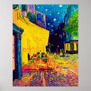 Affiche Vincent Van Gogh - Café Terrasse Au Night Pop Art