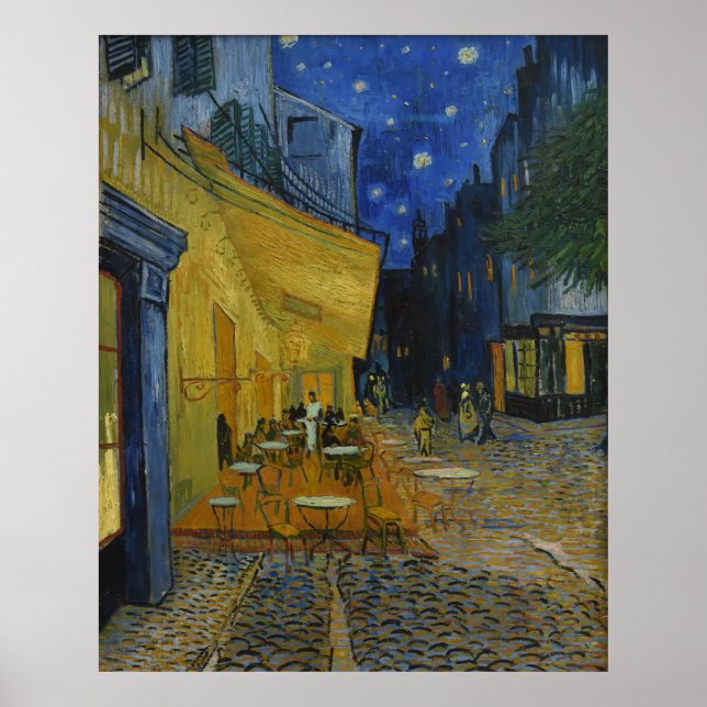 Affiche Vincent Van Gogh Café Terrasse Peinture classique (Devant)