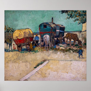 Affiche Vincent Van Gogh - Caravanes, Camp de Tziganes prè