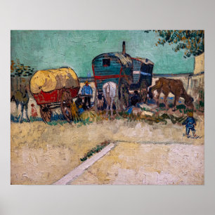 Affiche Vincent Van Gogh - Caravanes, camp tsigane près d'