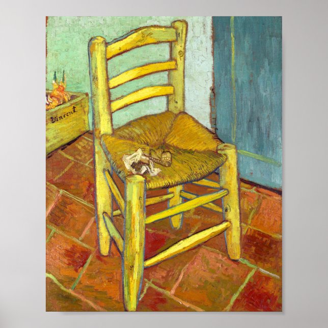 Affiche Vincent Van Gogh Chaise avec tuyau (Devant)