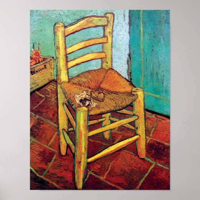 Affiche Vincent Van Gogh - Chaise de Vincent avec tuyau (Devant)