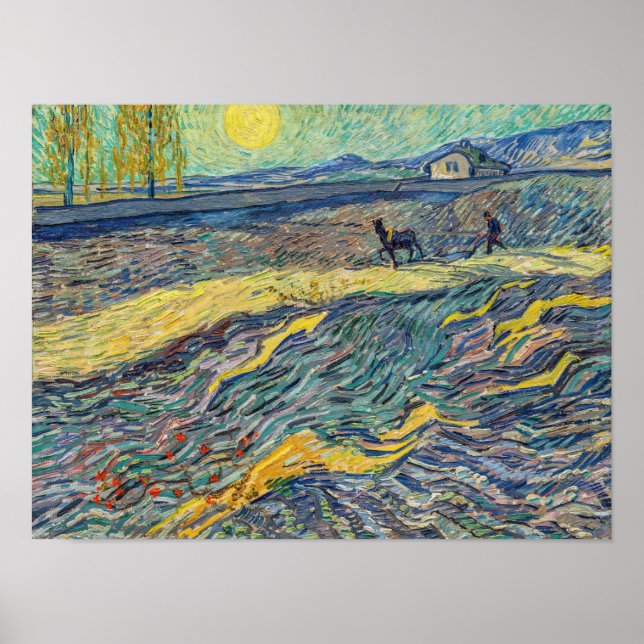 Affiche Vincent van Gogh - Champ avec des agriculteurs lab (Devant)