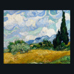 Affiche Vincent van Gogh - Champ de blé avec cyprès<br><div class="desc">Champ de blé avec cyprès par Vincent van Gogh, 1889. Vincent van Gogh est un peintre postimpressionniste hollandais qui figure parmi les figures les plus célèbres et influentes de l'histoire de l'art occidental. En un peu plus de dix ans, il a créé environ 2100 oeuvres, dont environ 860 peintures à...</div>