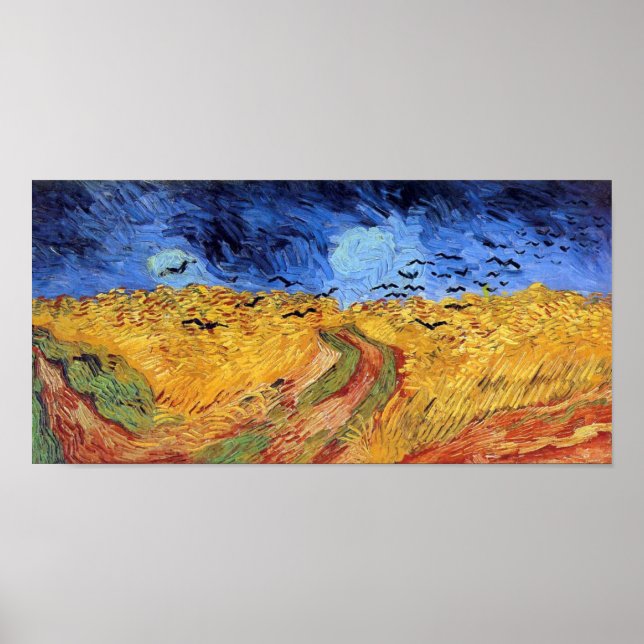 Affiche Vincent Van Gogh - Champ de blé avec des corbeaux (Devant)