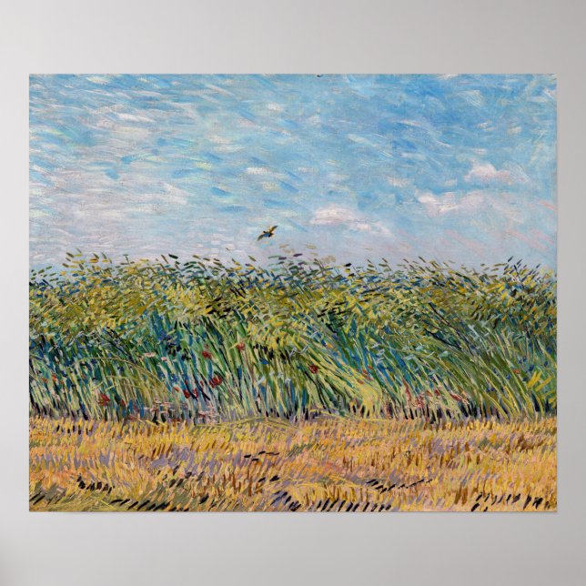 Affiche Vincent van Gogh - Champ de blé avec une lark (Devant)