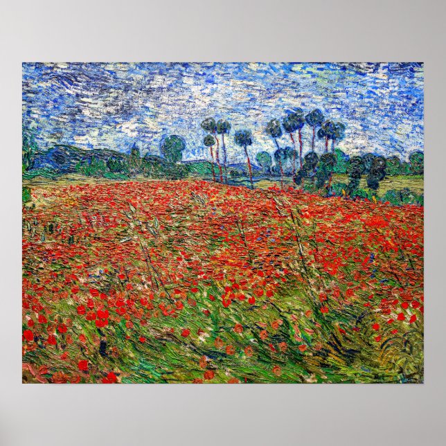 Affiche Vincent van Gogh - Champ de coquelicots (Devant)