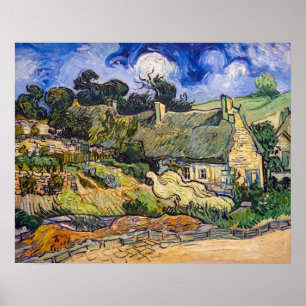 Affiche Vincent Van Gogh - Chaumières à Cordeville