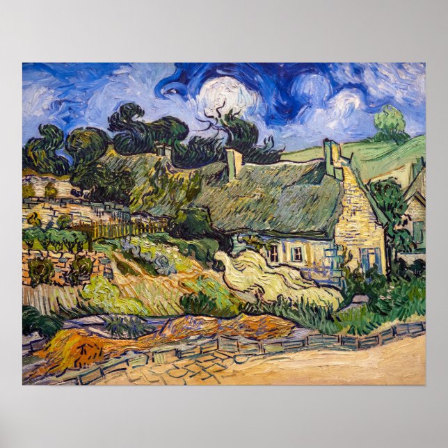 Affiche Vincent Van Gogh - Chaumières à Cordeville (Devant)