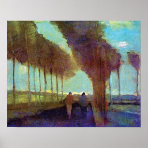 Affiche Vincent Van Gogh - Chemin de Campagne Avec Deux Pe