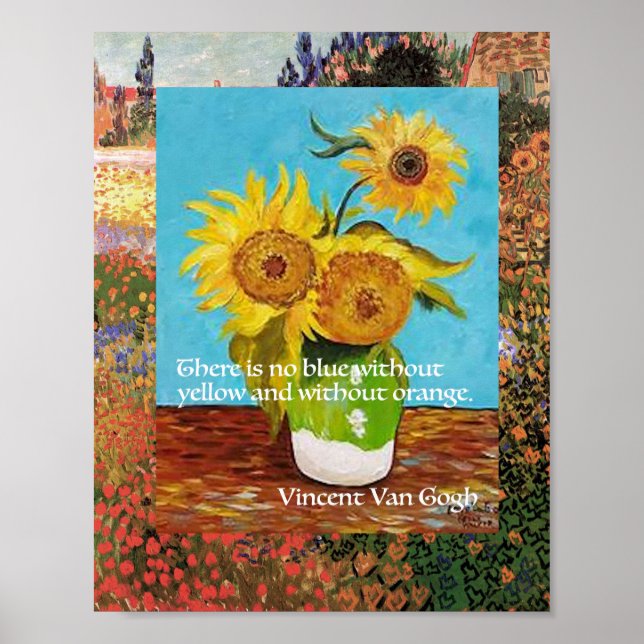 Affiche Vincent Van Gogh, Citation de tournesol (Devant)
