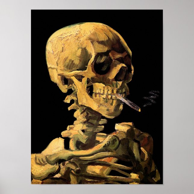 Affiche Vincent Van Gogh - Crâne à la cigarette allumée (Devant)