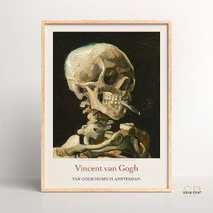 Affiche Vincent van Gogh Crâne avec Cigarette Art Imprimer