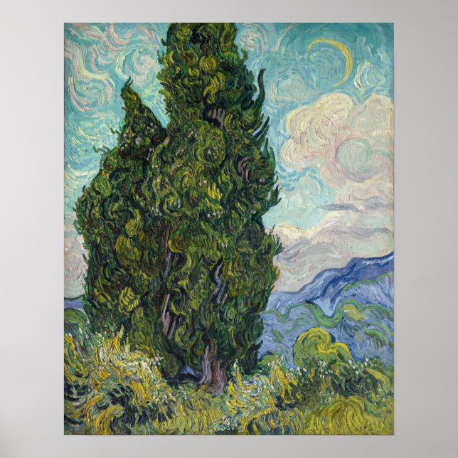 Affiche Vincent van Gogh - Cyprès (Devant)