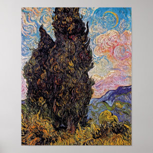 Affiche Vincent Van Gogh - Cyprès Amoureux des Arbres d'Ar