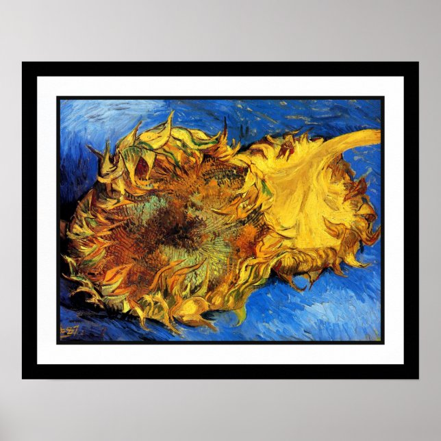Affiche Vincent Van Gogh - Deux Tournesols coupés - Beaux- (Devant)