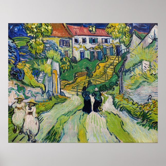 Affiche Vincent van Gogh - Escalier à Auvers (Devant)