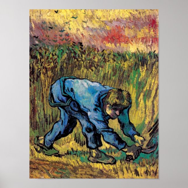 Affiche Vincent Van Gogh - Faucheur avec faucille - Beaux- (Devant)