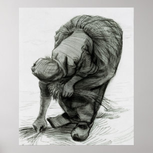 Affiche Vincent van Gogh Femme paysanne Gleaning, 1885