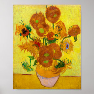 Affiche Vincent Van Gogh Fifteen Sunflowers In a Vase Art