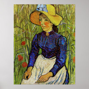 Affiche Vincent van Gogh - Fille paysanne en Casquette de