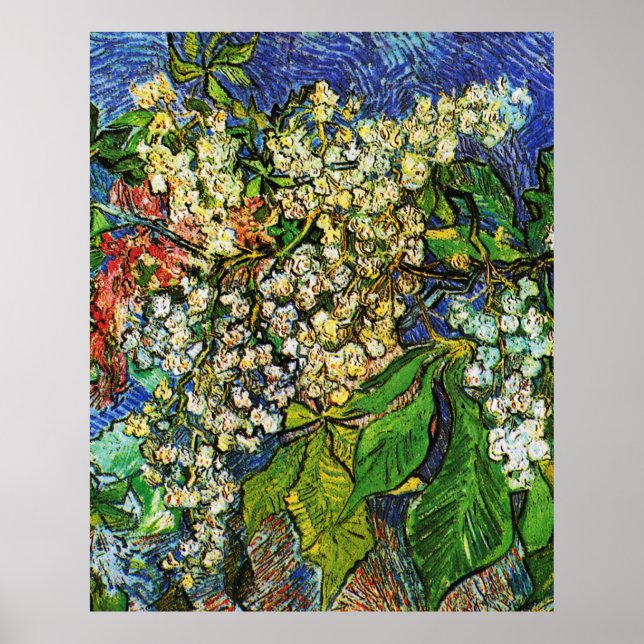 Affiche Vincent van Gogh - Fleur de branches de châtaignes (Devant)