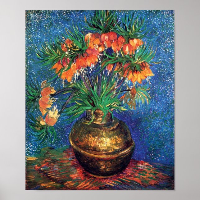 Affiche Vincent Van Gogh - Fritillaires dans un vase de cu (Devant)