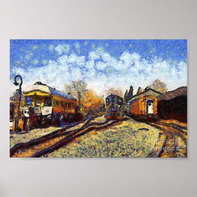 Affiche Vincent van Gogh, gare (Devant)