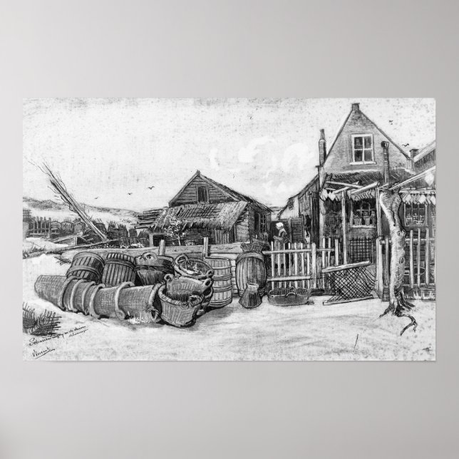 Affiche Vincent van Gogh | Grange de séchage de poisson, S (Devant)