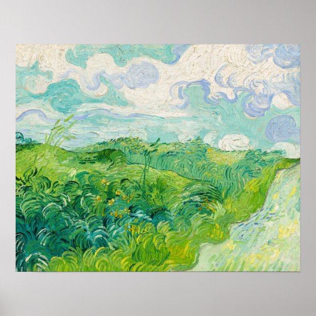 Affiche Vincent van Gogh - Green Wheat Field, Auvers (Devant)