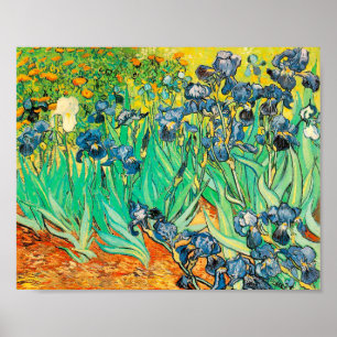 Affiche Vincent van Gogh Irises 1889 Fleurs Bleues