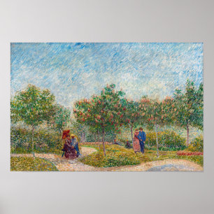 Affiche Vincent van Gogh - Jardin à Montmarte avec amoureu