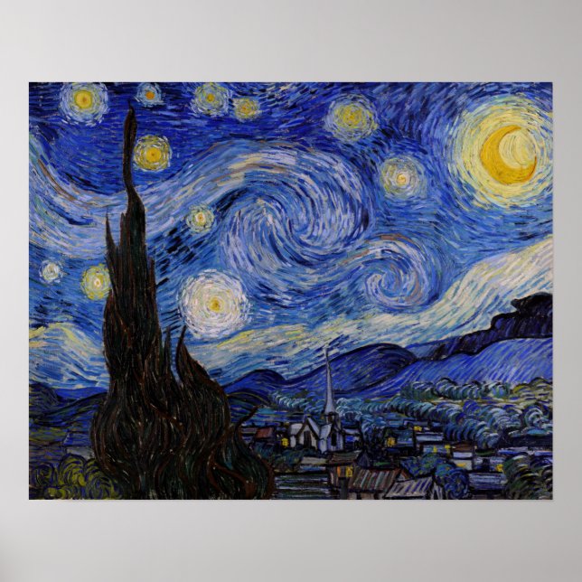Affiche Vincent Van Gogh - La nuit étoilée (Devant)