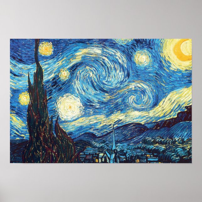 Affiche Vincent Van Gogh, La Nuit étoilée (Devant)