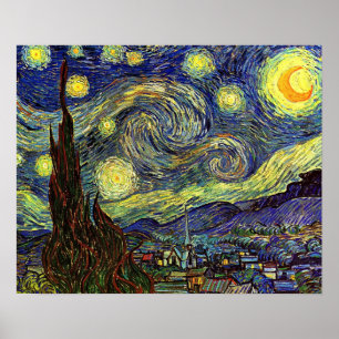 Affiche Vincent Van Gogh La Nuit étoilée 1889 Saint-Rémy
