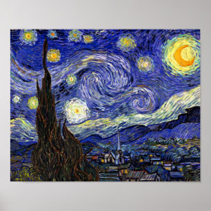 Affiche Vincent Van Gogh - La Nuit étoilée Beaux-Arts