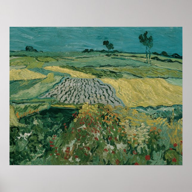 Affiche Vincent van Gogh - La plaine d'Auvers (Devant)