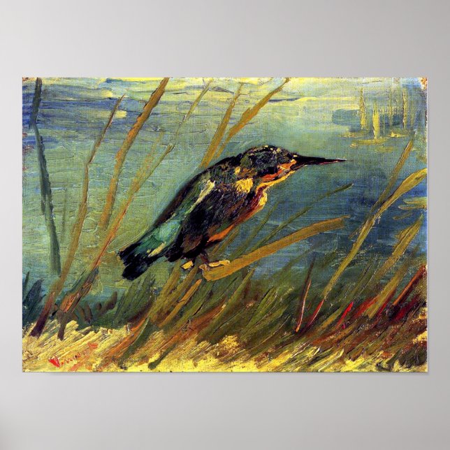 Affiche Vincent Van Gogh - Le martin-pêcheur - Oiseau (Devant)