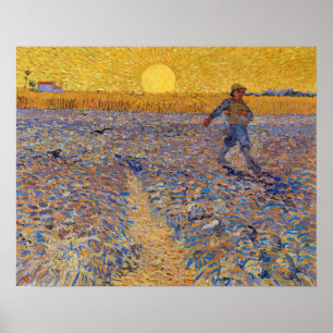 Affiche Vincent van Gogh - Le Semeur au soleil couchant