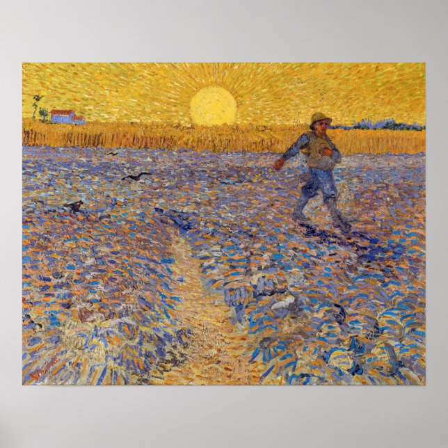 Affiche Vincent van Gogh - Le Semeur au soleil couchant (Devant)