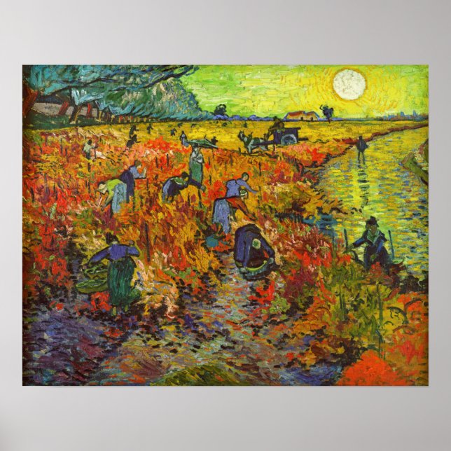 Affiche Vincent van Gogh - Le vignoble rouge (Devant)