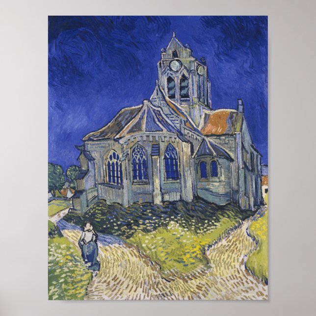 Affiche Vincent Van Gogh L'église à Auvers Art Peinture (Devant)