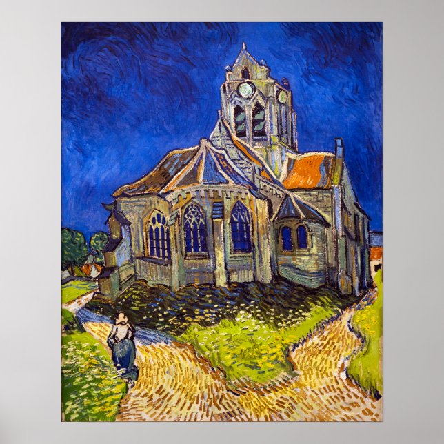 Affiche Vincent van Gogh - L'église d'Auvers (Devant)