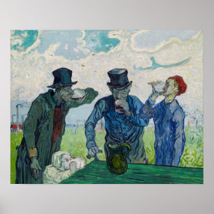 Affiche Vincent van Gogh - Les Buveurs, d'après Daumier