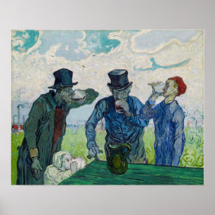 Affiche Vincent van Gogh - Les Buveurs, d'après Daumier