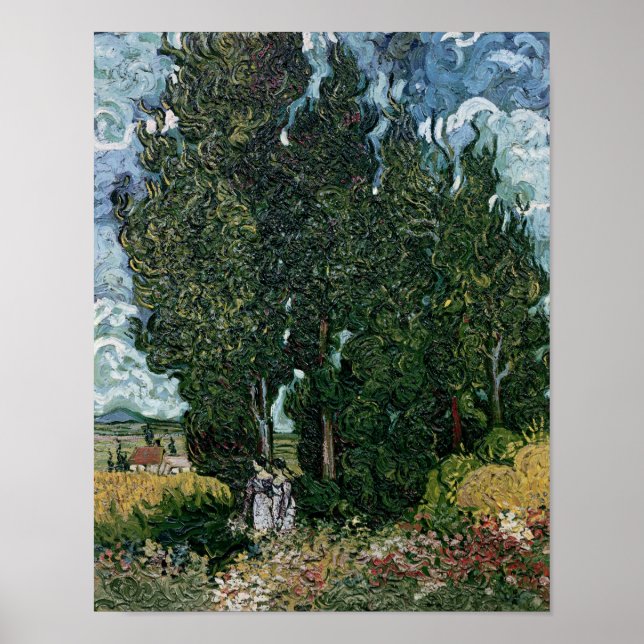 Affiche Vincent van Gogh | Les cyprès, c.1889-90 (Devant)